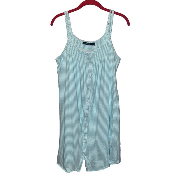 Ralph Lauren Other - Lauren Ralph Lauren Striped Scoop Neck Double Strap Cotton Night Nightgown